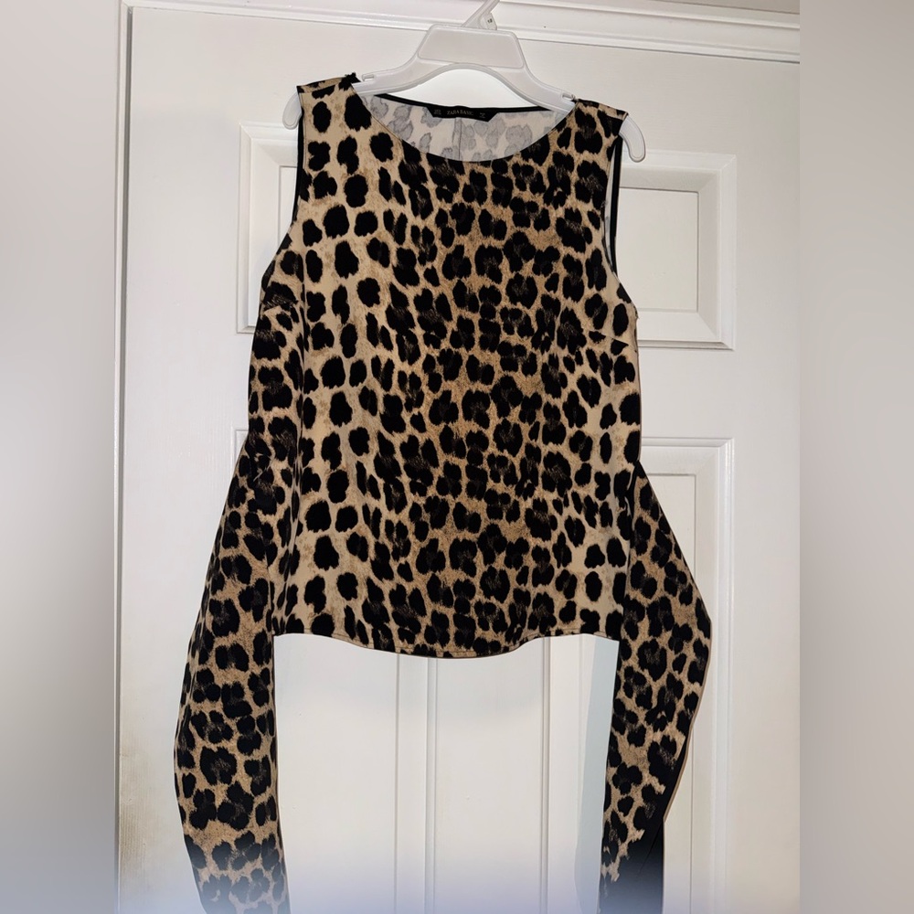 Zara Animal Print Sleeveless Blouse